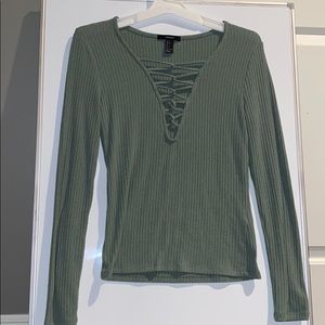 green long sleeve shirt
